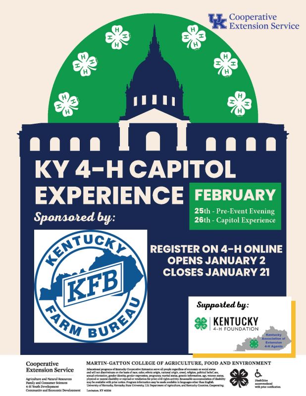 2025 KY 4-H Capitol Experience Flyer 