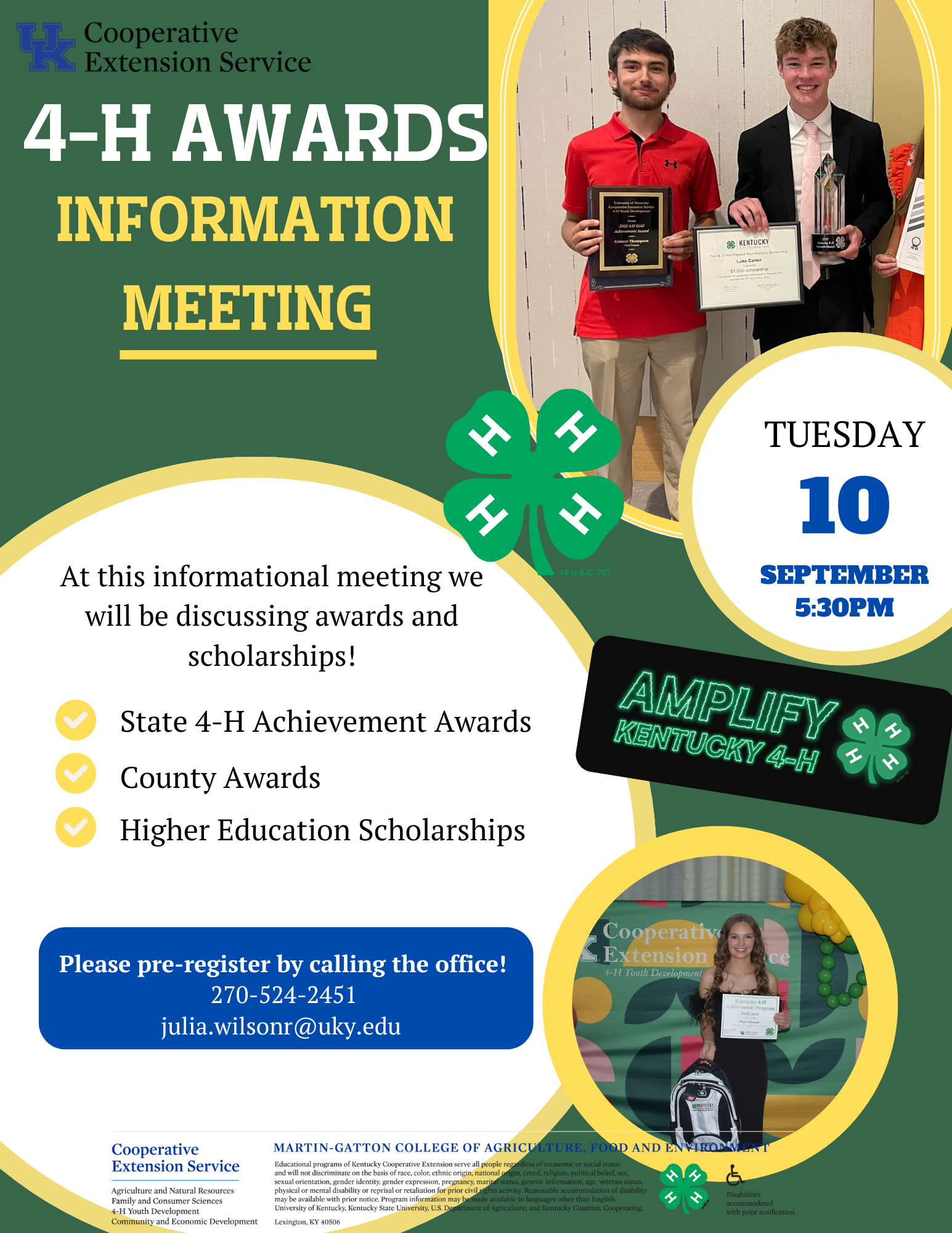 Flyer for Awards Night