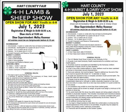 flyer for sheep and goat show 